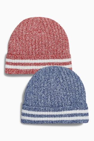 Red/Blue Beanies Two Pack (Younger Boys)